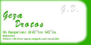 geza drotos business card