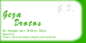 geza drotos business card